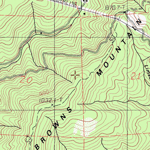 Topographic Map of Browns Mountain, CA