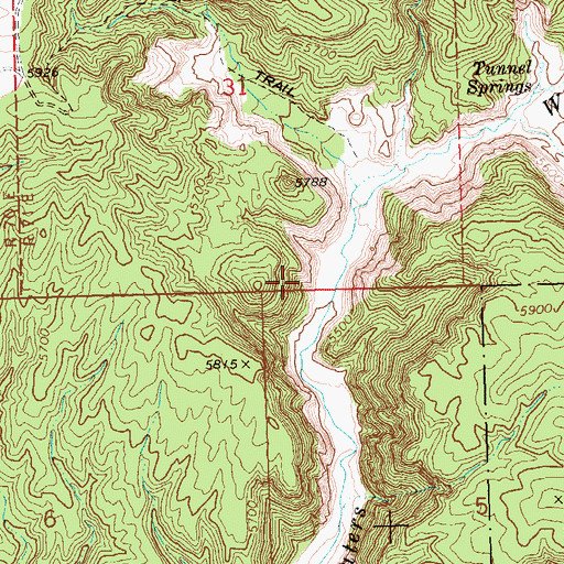 Topographic Map of Tunnel Spring Wilderness, NV