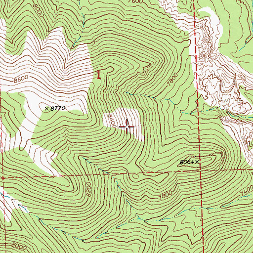 Topographic Map of Parsnip Peak Wilderness, NV