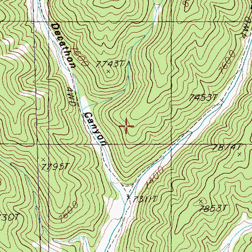 Topographic Map of Highland Ridge Wilderness, NV