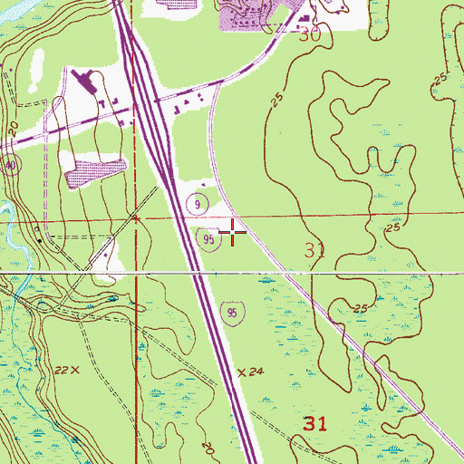 Topographic Map of Ormond Beach Post Office, FL