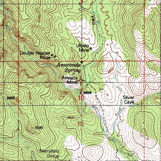 Topographic Map of Armada Mine, AZ