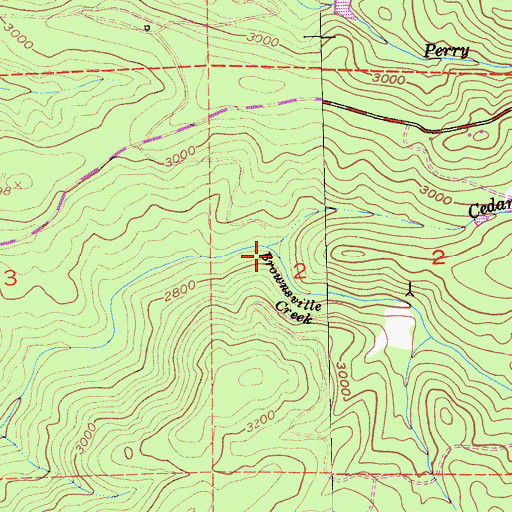 Topographic Map of Brownsville Creek, CA