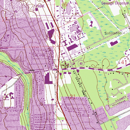 Topographic Map of Pilgrims Rest Cemetery, FL