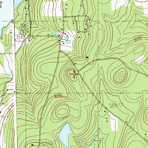 Topographic Map of Burrington Hill, VT