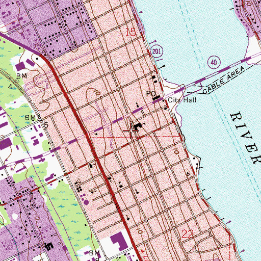 Topographic Map of Emanuel Church of the Living God, FL