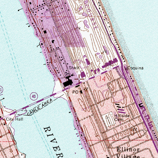 Topographic Map of Ormond Beach Beachside Post Office, FL