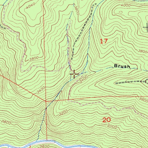 Topographic Map of Brush Canyon, CA