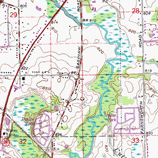 Topographic Map of Lapeer Free Methodist Church, MI