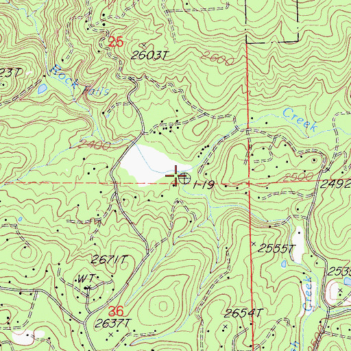 Topographic Map of Brush Creek, CA