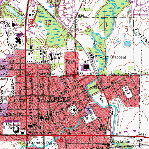 Topographic Map of Grace Baptist Church, MI