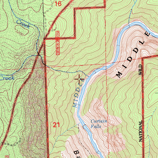 Topographic Map of Brush Creek, CA