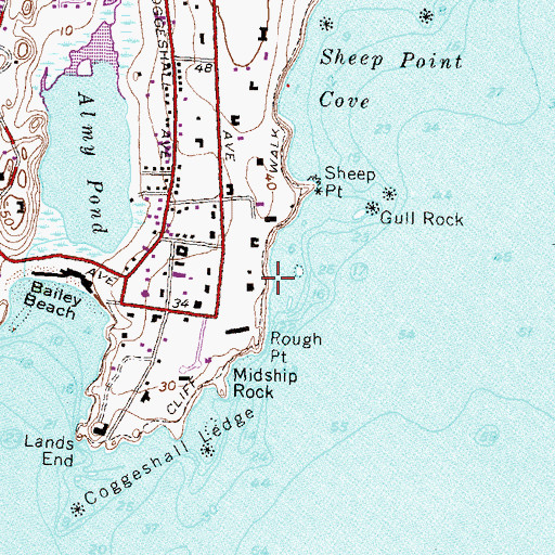 Topographic Map of Stanton Reef, RI
