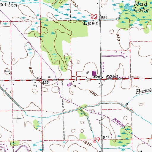 Topographic Map of Lapeer Assembly of God Church, MI