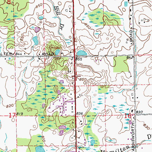 Topographic Map of Jehovah's Witnesses, MI