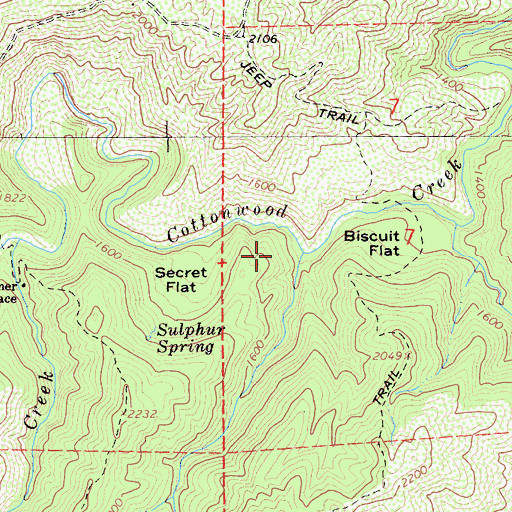 Topographic Map of Brush Creek, CA
