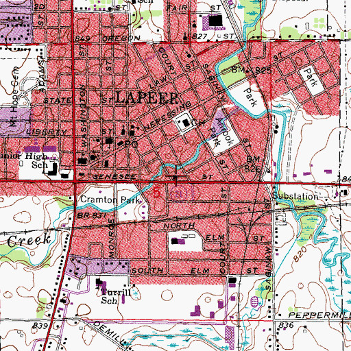Topographic Map of Faith Christian Church, MI