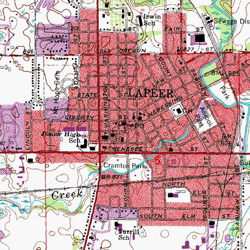 Topographic Map of Immaculate Conception Church, MI