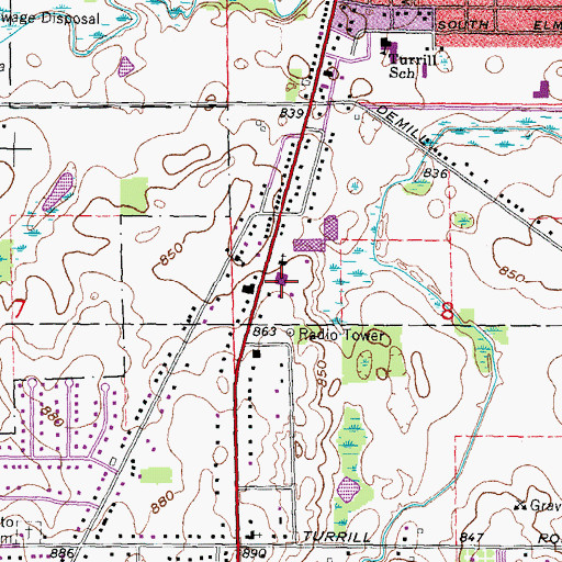 Topographic Map of Calvary Bible Church, MI