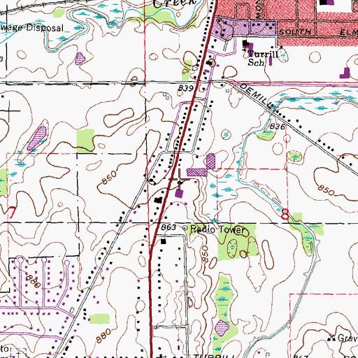 Topographic Map of Lapeer Church of the Nazarene, MI