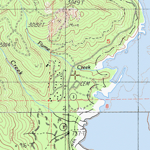 Topographic Map of Brush Creek, CA
