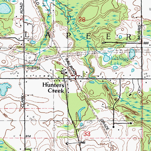 Topographic Map of Hunters Creek Station (historical), MI