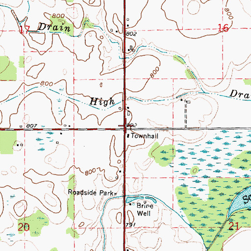 Topographic Map of Wait Post Office (historical), MI