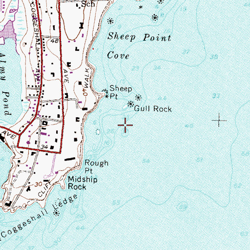Topographic Map of Stony Reef, RI