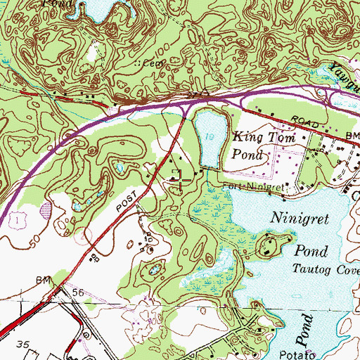 Topographic Map of Arnolda, RI