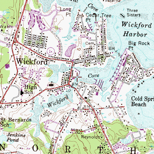 Topographic Map of Shewatuck Brook (historical), RI