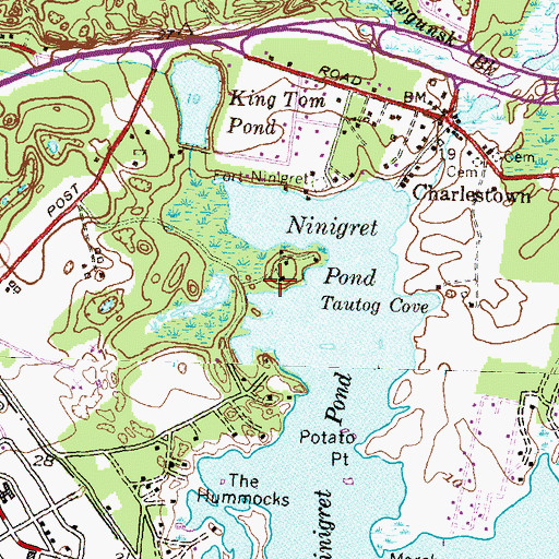 Topographic Map of Stub Point, RI