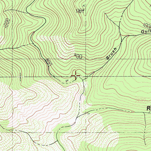Topographic Map of Brush Gulch, CA
