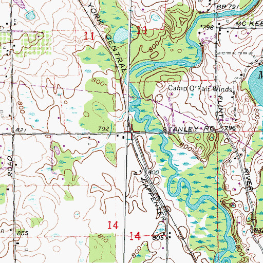 Topographic Map of Oregon Post Office (historical), MI