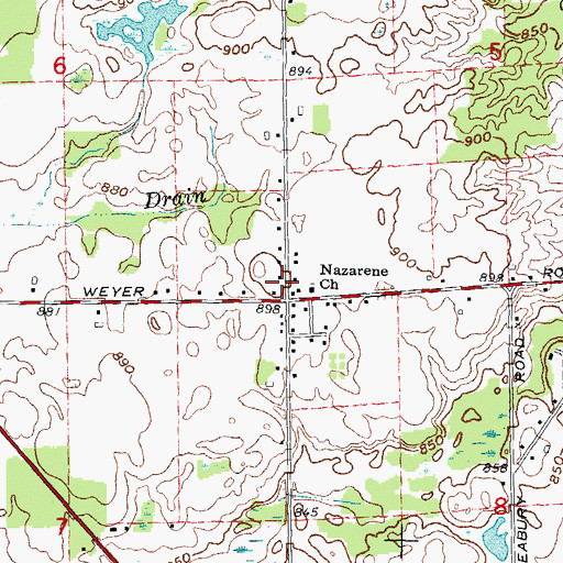 Topographic Map of Imlay Post Office (historical), MI