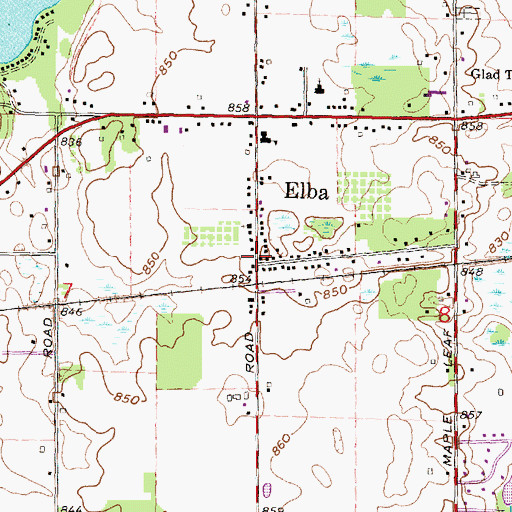Topographic Map of Elba Post Office (historical), MI