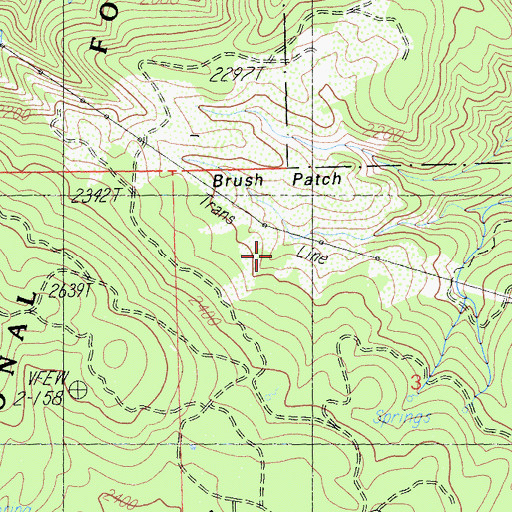 Topographic Map of Brush Patch, CA