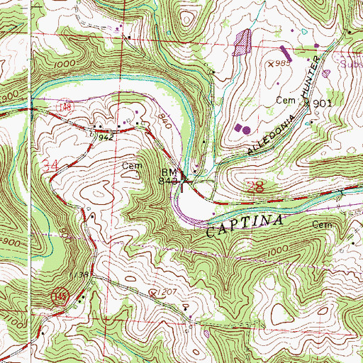 Topographic Map of Hogsink, OH