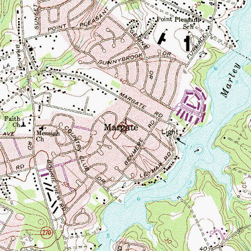 Topographic Map of Glen Burnie Church of the Nazarene, MD