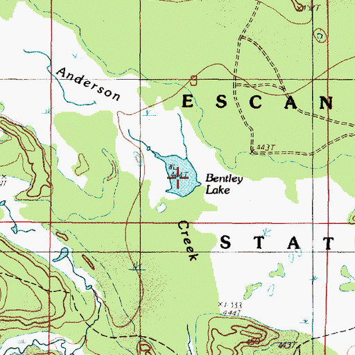 Topographic Map of Bentley Lake, MI