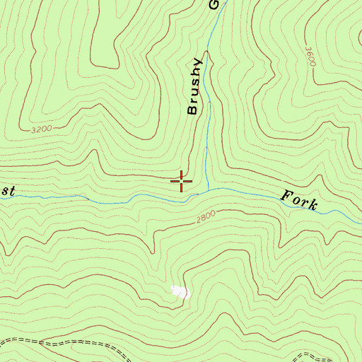 Topographic Map of Brushy Gulch, CA