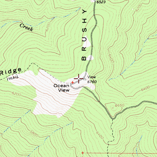 Topographic Map of Brushy Mountain, CA