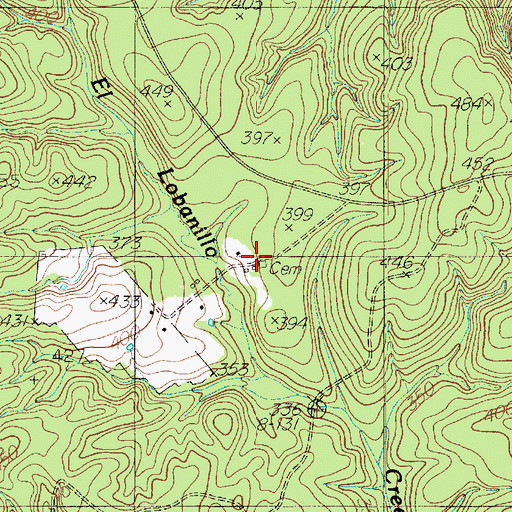 Topographic Map of Apostolic Cemetery, TX