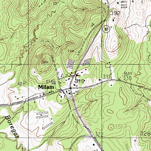 Topographic Map of Bethany Baptist Church, TX