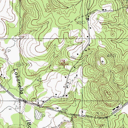 Topographic Map of County Line Cemetery, TX
