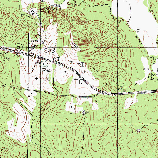 Topographic Map of Evans Family Cemetery, TX