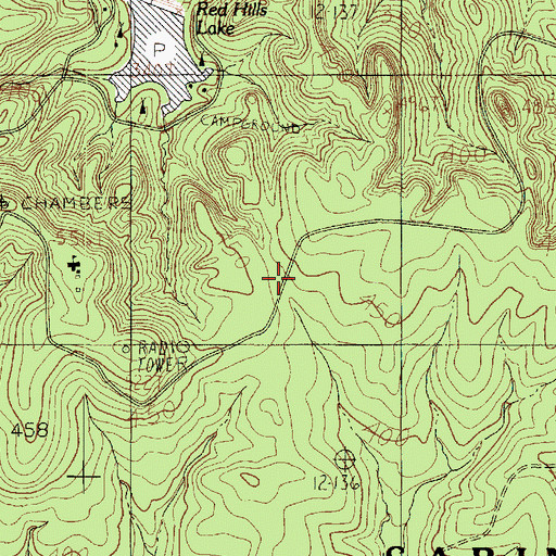 Topographic Map of Gasby Cemetery, TX