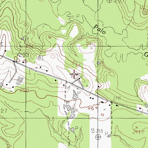 Topographic Map of Gravel Hill Cemetery, TX