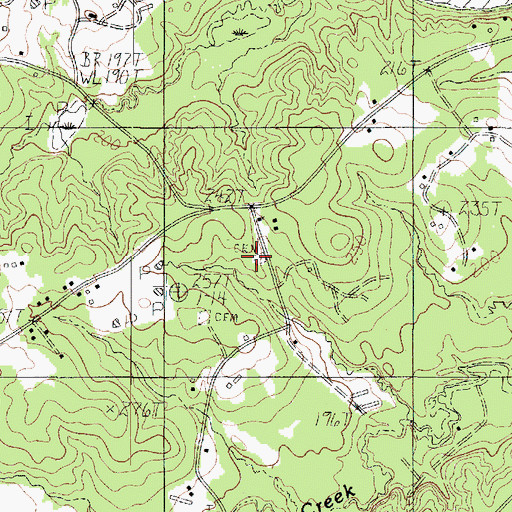 Topographic Map of Liberty Springs Cemetery, TX