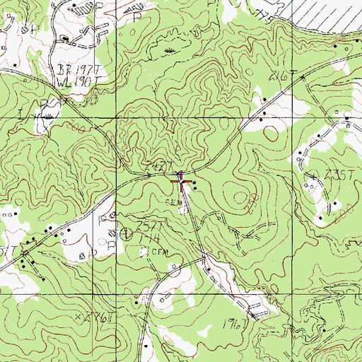 Topographic Map of Liberty Springs United Methodist Church, TX