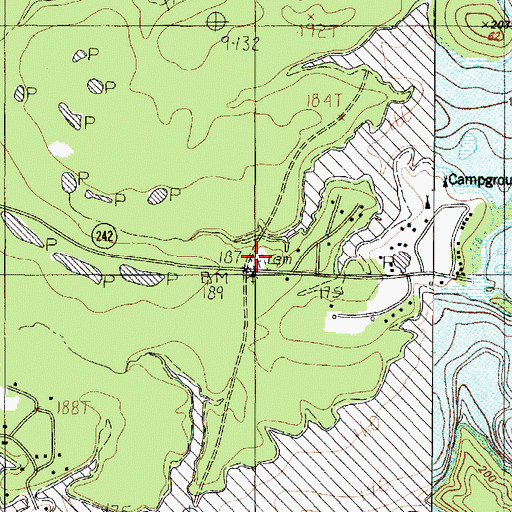 Topographic Map of Low's Chapel Cemetery, TX